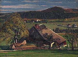 Dischler Hercherhof Hinterzarten 1921_26,5 x 37 OelKarton